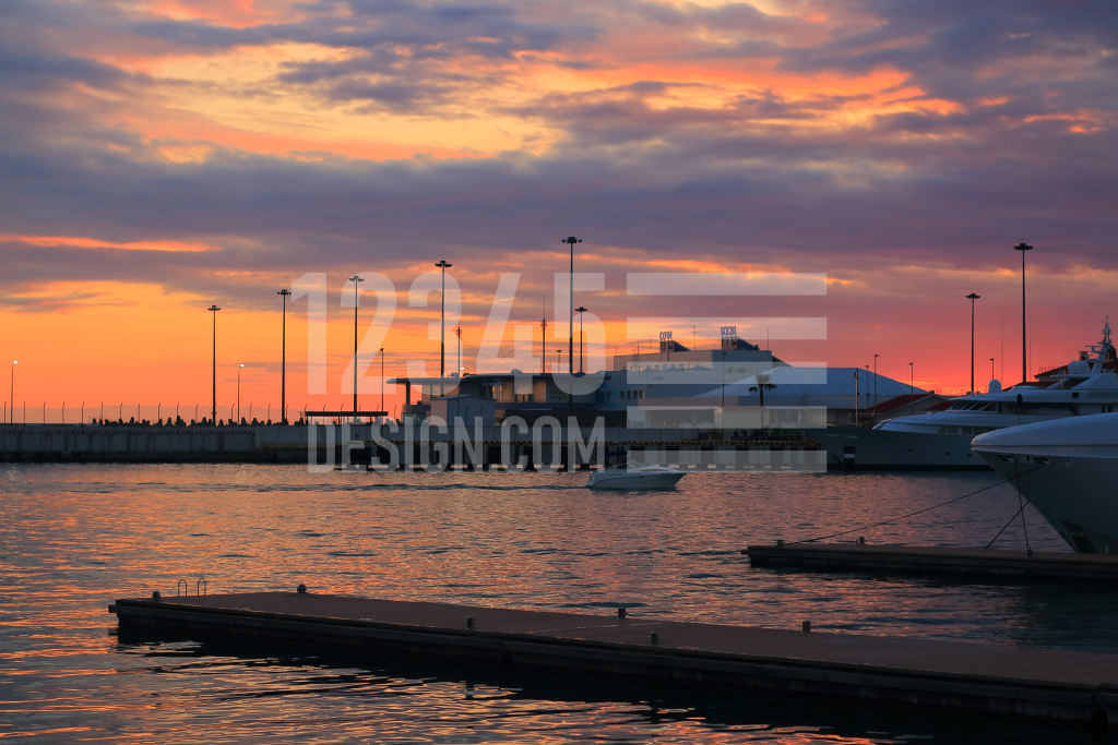 Black Sea port of Sochi at sunset