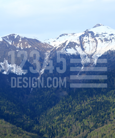 Snow-capped peaks of the Caucasus Mountains