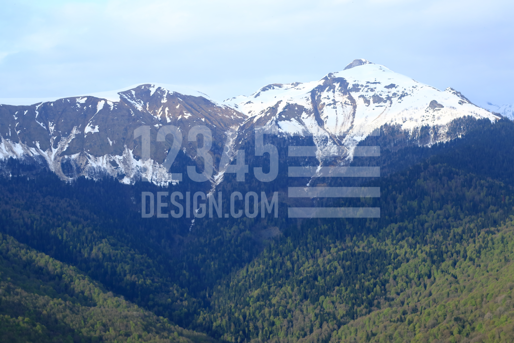 Snow-capped peaks of the Caucasus Mountains