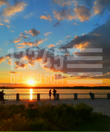 Quay of Samara in the sunset