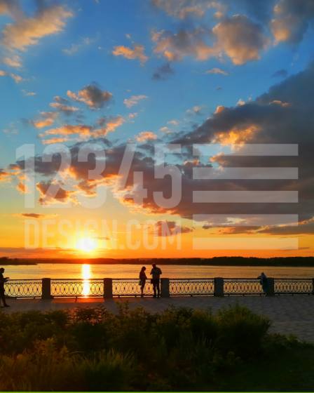 Quay of Samara in the sunset