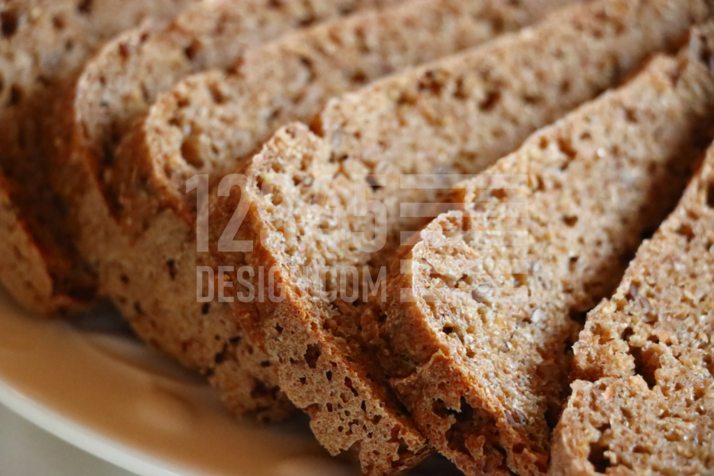Slices of rustic rye bread