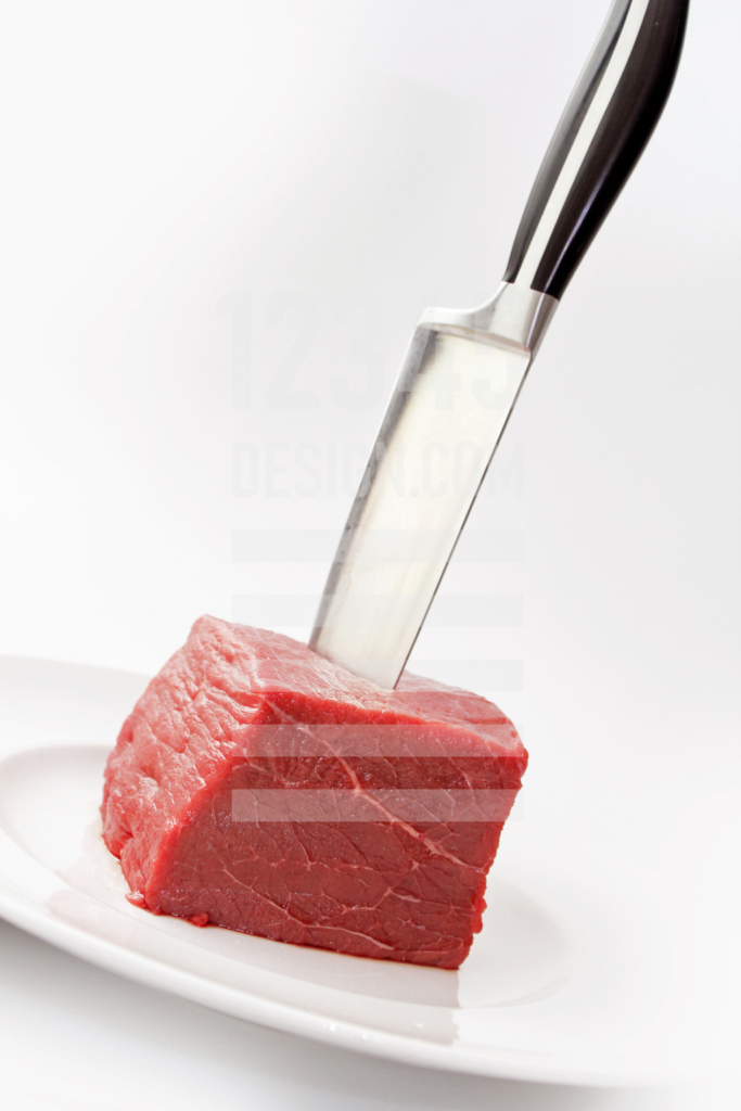 Meat and steel knife